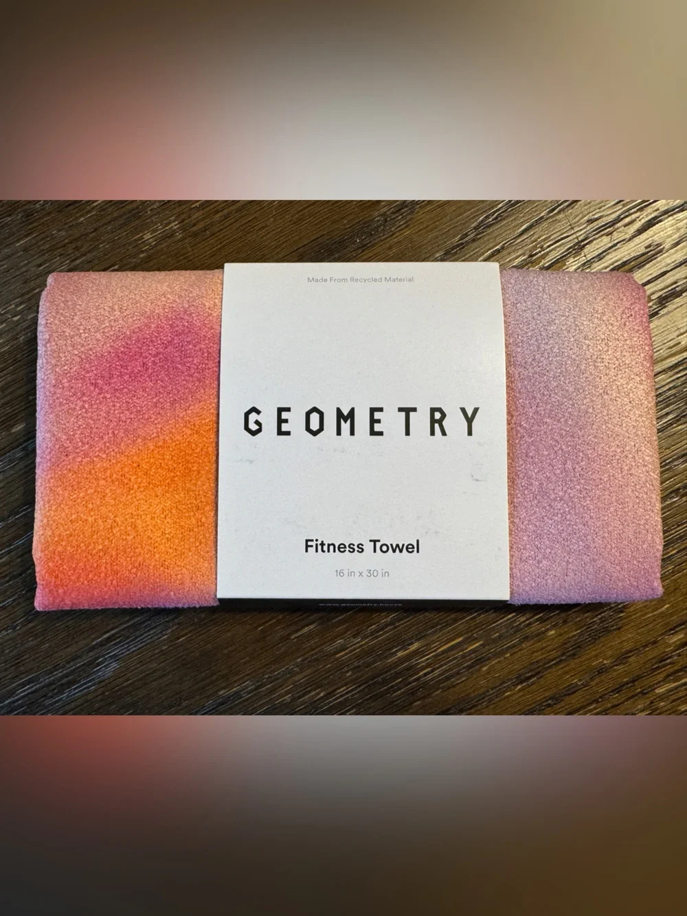 NWT Geometry Fitness Towel in Magenta Print